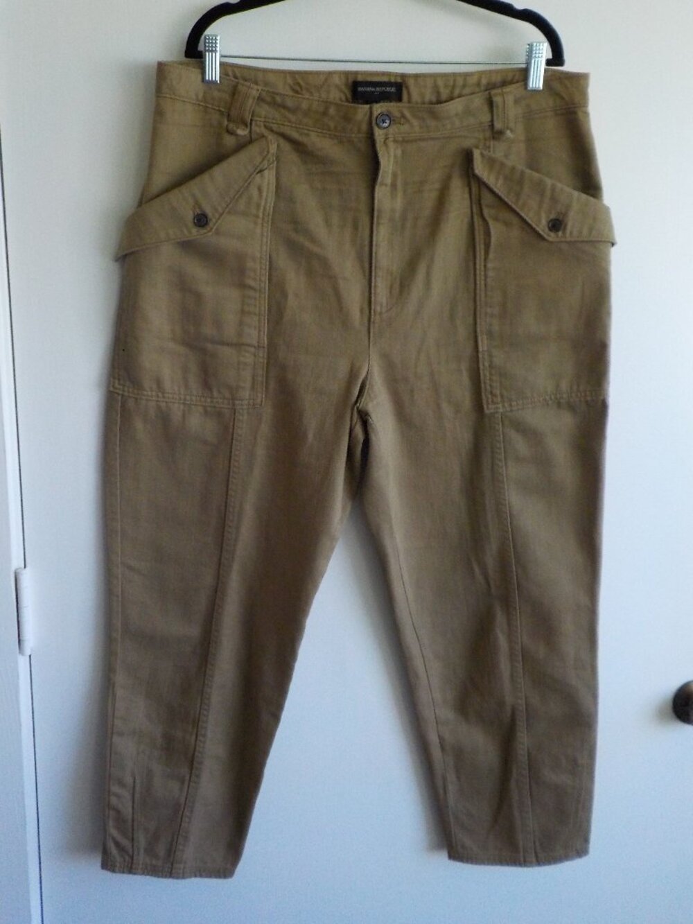 Banana Republic Pants Jeans - Size 16 Ankle COTTON Tan Cargo Pockets (2615)